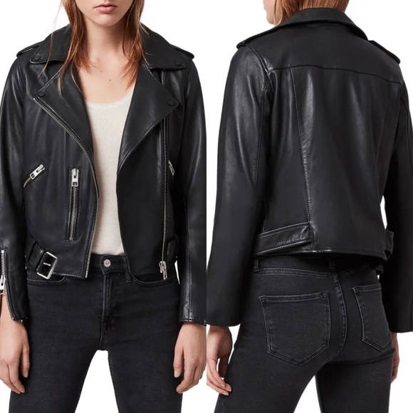 All Saints Jackets & Blazers - NEW All Saints Black Balfern Leather Biker Jacket 4